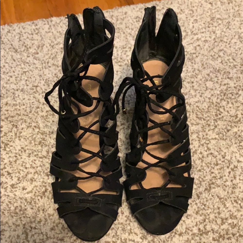 Madden Girl Lace and Zip up heels